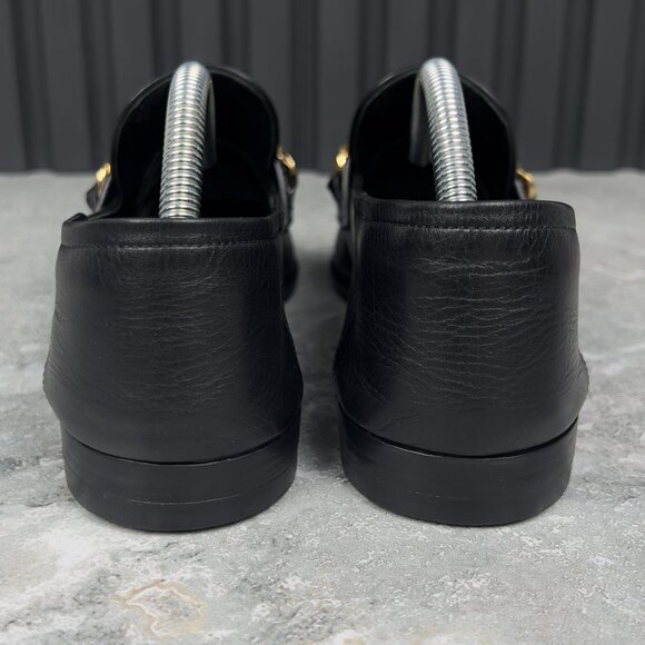 Louis Vuitton Gold V Chain Flat Loafers Black Leather 4 UK or 7 US or 37 EUR - Picture 8 of 12